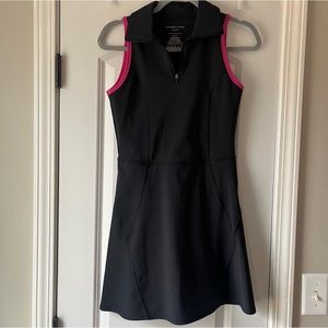 Sincerely Jules Collared Zip Black Tennis Dress